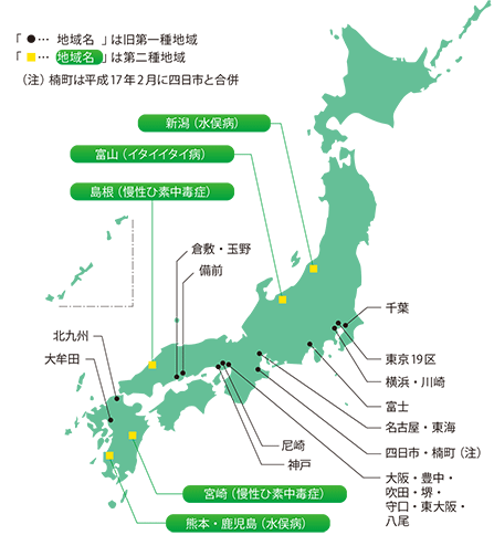 指定地域及び指定疾病一覧