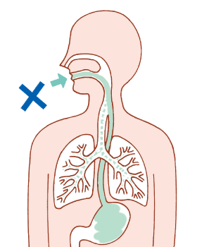 間違った吸入をした時の様子