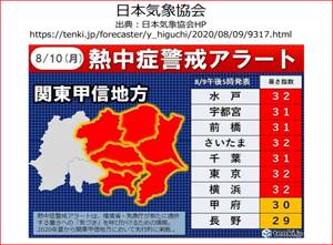 メディアでの熱中症警戒アラートの色イメージの活用例です。