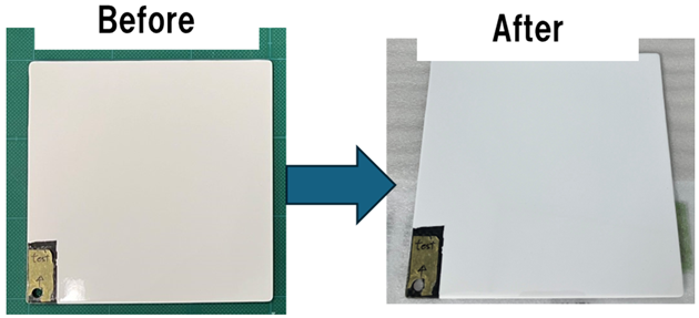 Images Before and after the environmental resistance test