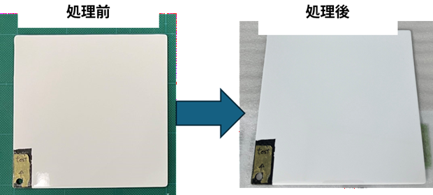 処理前と処理後を比べた写真。