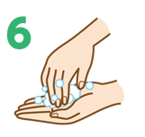 6.指先の爪のところを洗います。