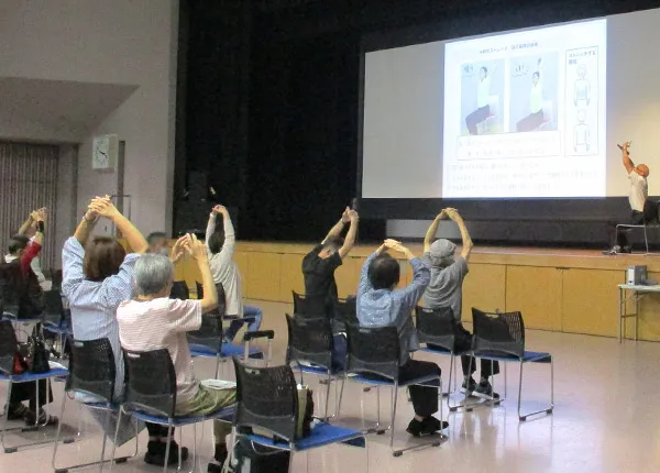 呼吸リハビリテーション体験の様子