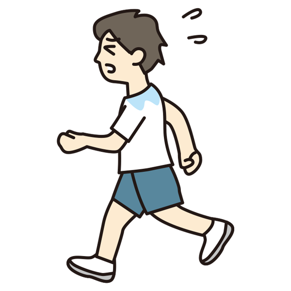 イラスト　運動誘発ぜん息