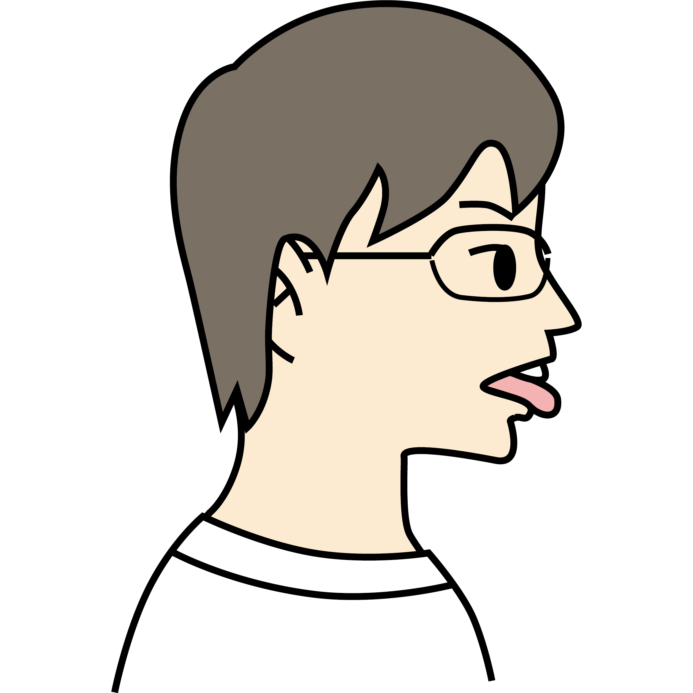 イラスト2　舌を前に出して前歯と唇で軽く挟んだまま嚥下