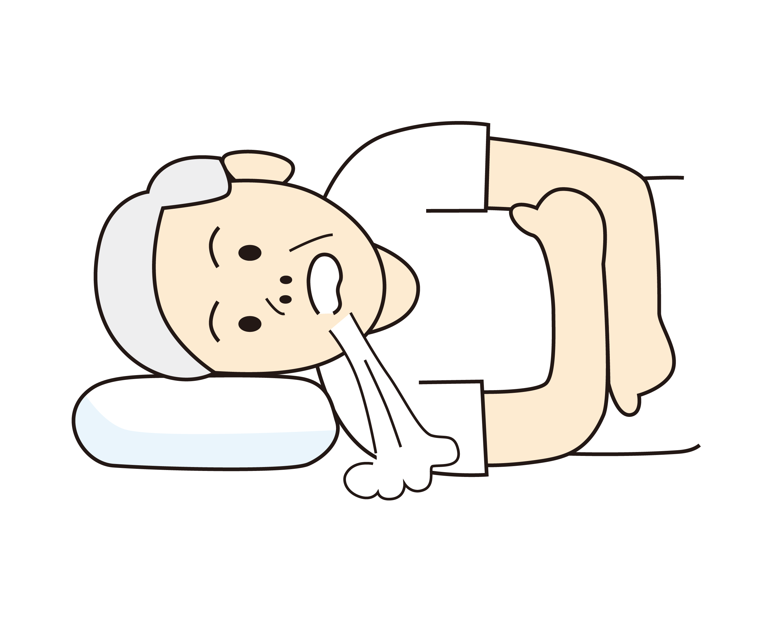 イラスト3　鼻からゆっくり息を吸って、口からゆっくり息を吐いて、深呼吸します